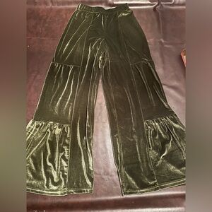 Wide leg velvet pants